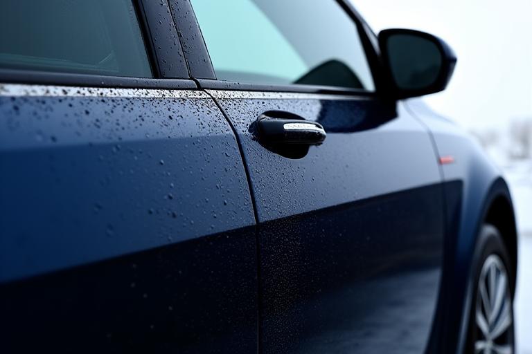 セラミックコーティングされたラグジュアリーセダンの側面